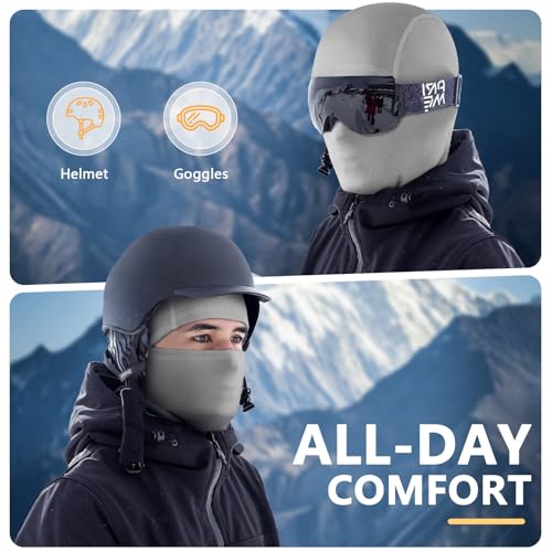Thermal Winter Ski Mask Balaclava Full Face Mask - Pure Grey