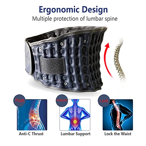 Blue Decompression Back Belt with Lumbar Support for Pain Relief, 29-49 in Waist – One Size