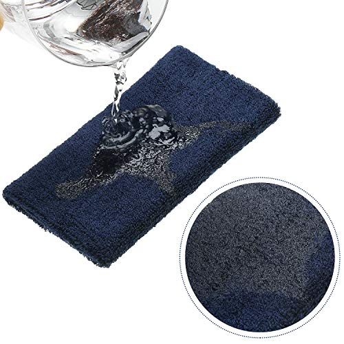Wrist Sweat Bands - 6 Inch Elastic Absorbent for Tennis, Navy