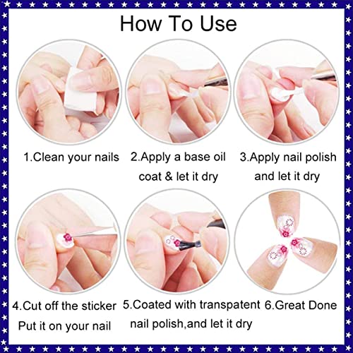 3D Number Nail Art Stickers - Luxury Laser Self-Adhesive Decals, 6 Sheets