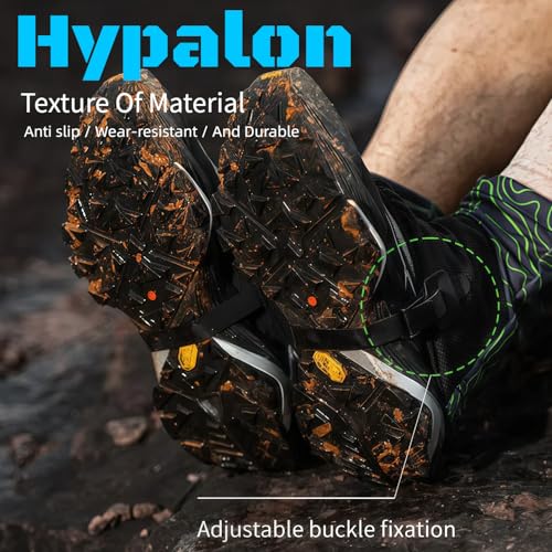 Waterproof Hiking Gaiters - Breathable Ankle Gaiters, Graphic Green