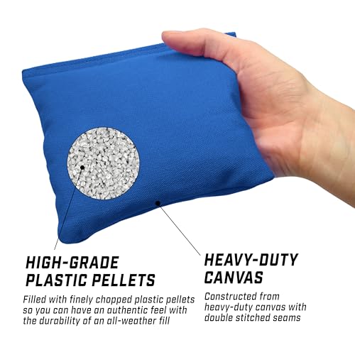 Premium All-Weather Cornhole Bean Bags Set of 8 - Red & Blue