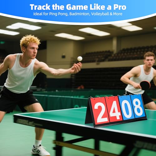 4-Digit Portable Flip Scoreboard for Multi-Sport Games