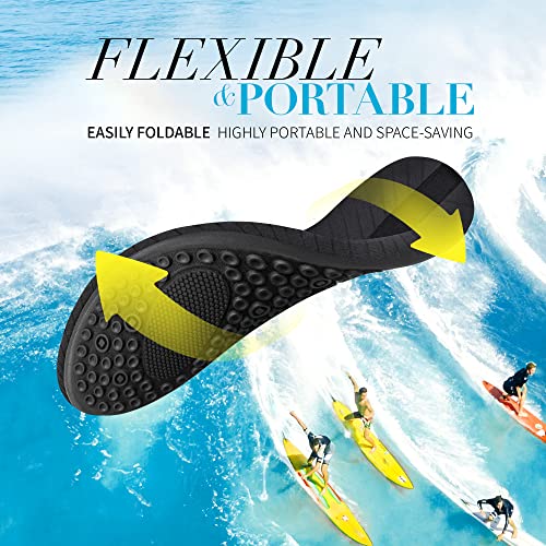 Quick-Dry Water Shoes for Women & Men - Barefoot Aqua Socks - Black, 8.5-9.5
