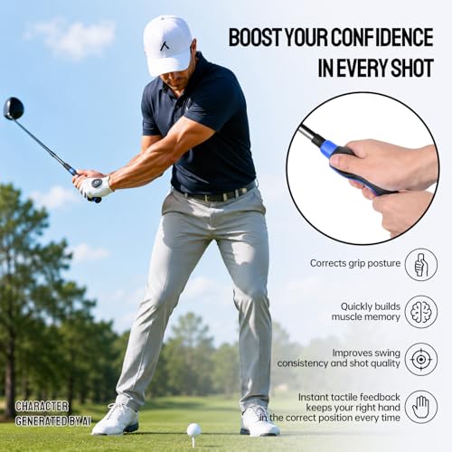 Golf Grip Trainer Right Hand - Ergonomic Grip Aid for Accuracy - Blue