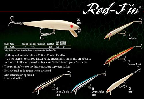 Red-Fin Crankbait Fishing Lure - 4" Chrome Black Back