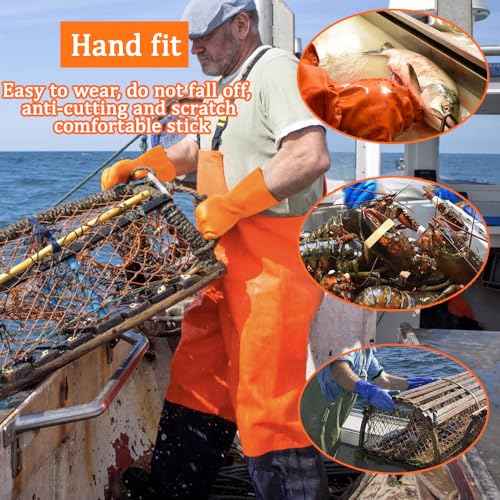 6 Pairs Heavy Duty Sewer Gloves | PVC Coated Abrasion Resistant Work Gloves for Drain Cleaning & Plumbing | Oil & Chemical Resistant, Non-Slip Grip