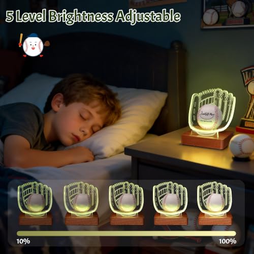 Light Up Baseball Glove Display Stand | Acrylic LED Night Lamp