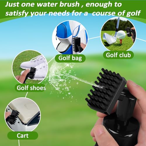 Golf Towel & Club Cleaner Brush Set - Waffle Microfiber, 16x16 Inch