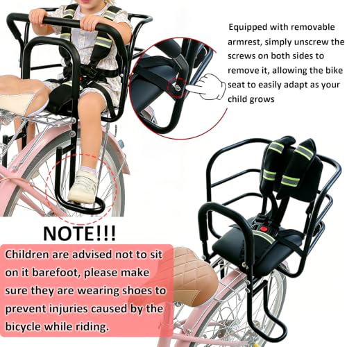 Heavy Duty Rear Kids Bike Seat - Large, Safe Child Carrier