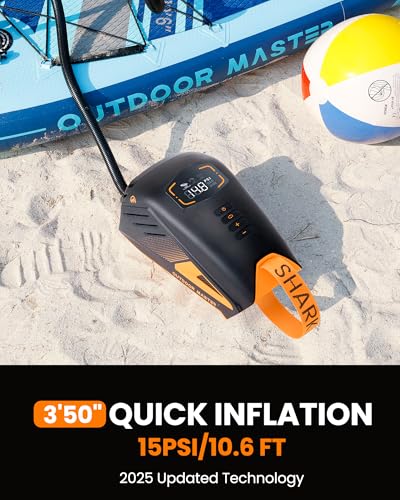 OutdoorMaster Shark 3 Paddle Board Pump Electric 74Wh- 3'50" Fast