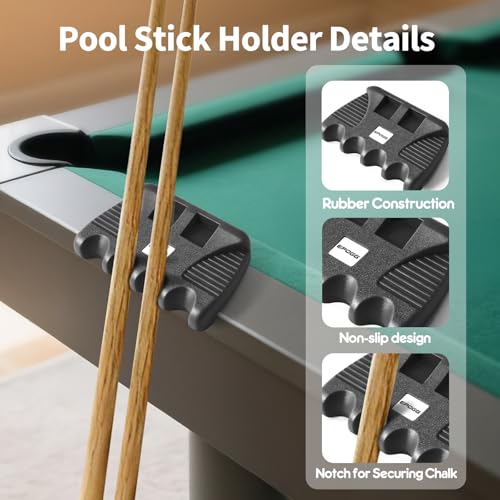 EPOGG Heavy Duty Pool Cue Holder with Chalk Dispenser, Non-Slip Tabletop Billiard Cue Rack