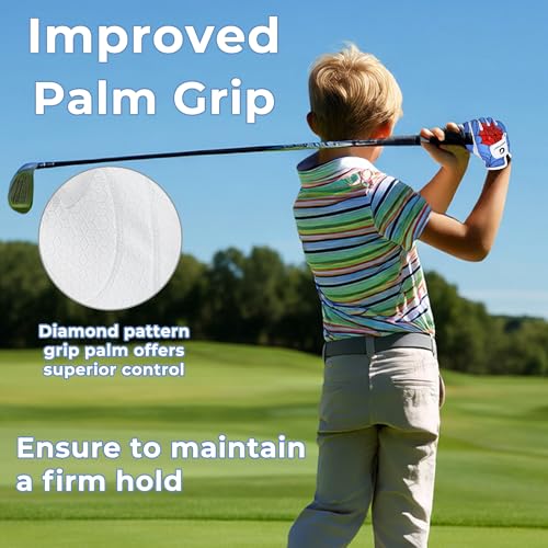 Kids Golf Gloves - Junior Left Hand, Blue & White - Age 5-7