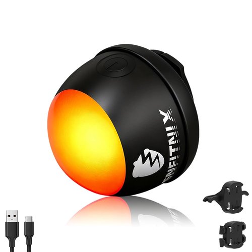 ENFITNIX The Nut Rear Bike Light,Touch Switch Ultra Bright LED Bicycle Lights, USB-C Rechargeable IPX6 Waterproof,Auto on/Off Bike Lights for Night Riding Cycling Safety Accessories.