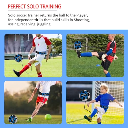 Agility Training Equipment Set - 12 Rung Ladder, 12 Disc Cones, Jump Rope & Solo Trainer - Blue