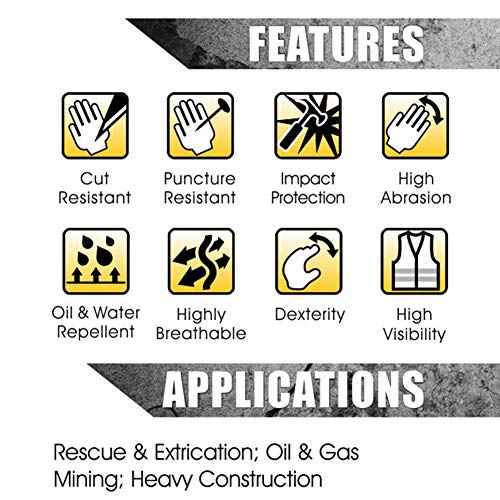 Heavy-duty Rescue Extrication Glove EN388:2016 Certification, Super Dexterity and Ultra Durability