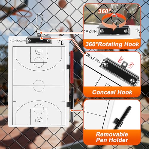 Basketball Coaches Clipboard - Double-Sided Dry Erase - White