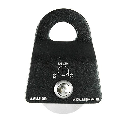 Fusion Climb Ekat Micro Aluminum Side Swing Pulley for Zipline, Black