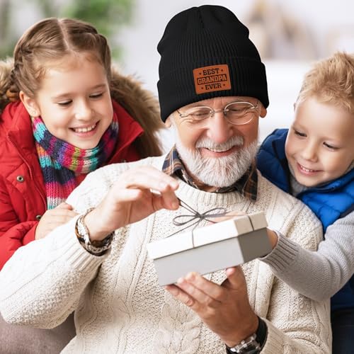 Winter Beanie Hat for Grandpa - Soft Knit Ribbed Winter Cap - One Size Ever