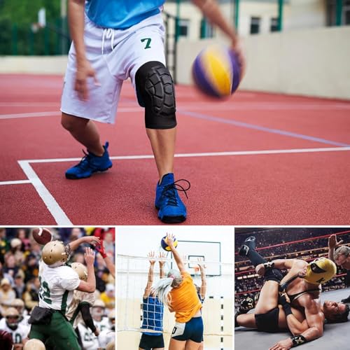COOLOMG Youth & Adult Black Medium Basketball Volleyball Wrestling Knee Pads