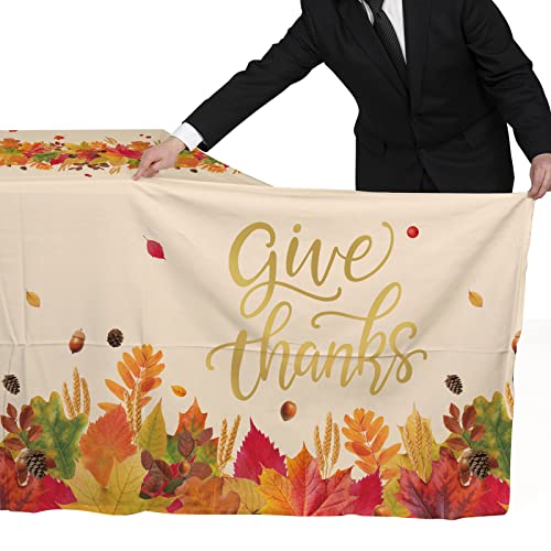 Thanksgiving Tablecloth - 3 Pack Disposable Plastic Cover 54"x108"