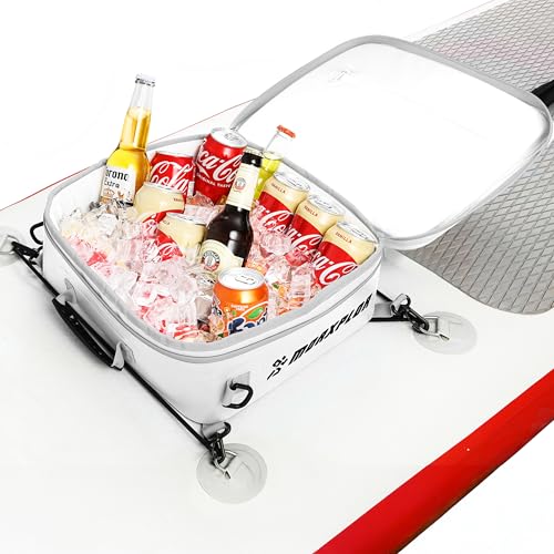 Waterproof Paddleboard Cooler Deck Bag - 12 Can Insulated - White