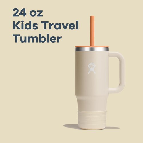 Hydro Flask Kids 24 Oz Insulated Travel Tumbler - Handle, Lid & Straw in Coconut Cream