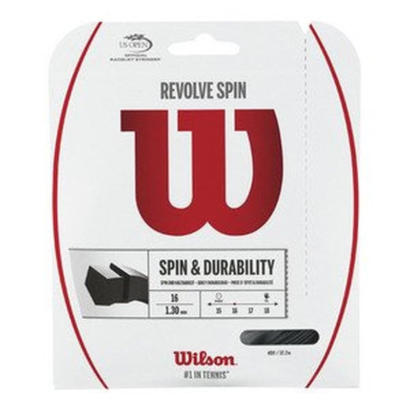 WILSON Revolve Spin 17 Tennis String - Set, Black