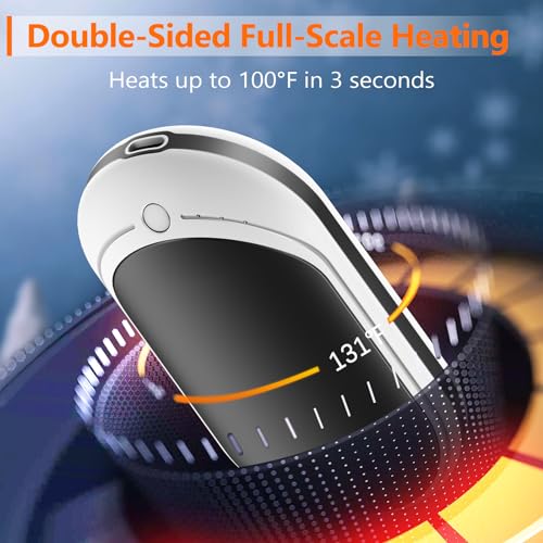 Rechargeable Hand Warmer with 5200mAh Battery, Fast Heating & Adjustable Temp