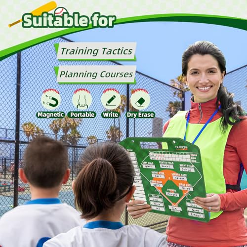 Magnetic Baseball Lineup Board with 40 Sheets - Green