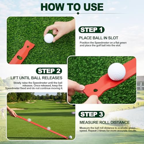 Golf Speedmeter Aluminum Putting Speed Tester - Red 30"