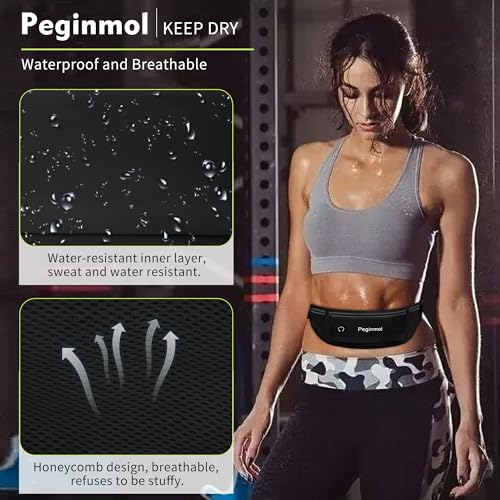 Slim Running Belt Fanny Pack - Waterproof & Reflective - Black