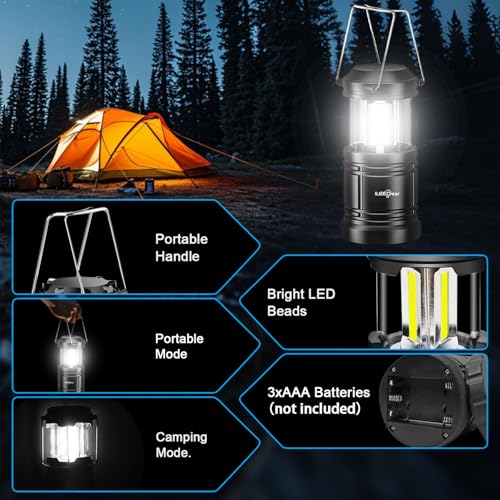 LED Camping Lantern - Battery Operated, 2 Pack - Modern