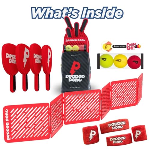 Portable Ping Pong Set with 4 Paddles & 3 Foam Balls