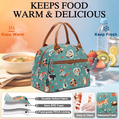 Insulated Lunch Cooler Bag - Tote Organizer for Dog