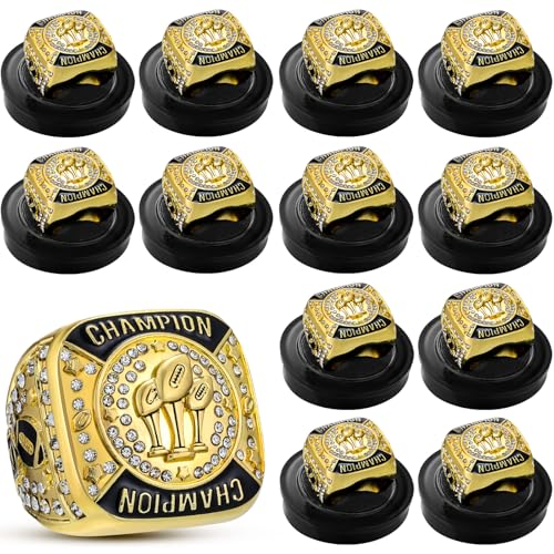 12 Pack Fantasy Football Championship Rings - Gold