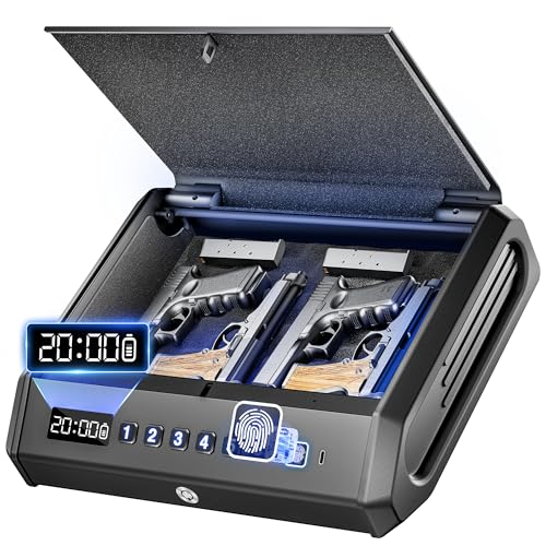 Large Biometric Gun Safe for 3 Pistols - 260 Cubic Inches
