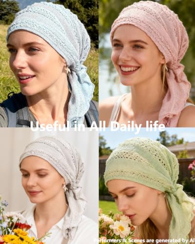Pre-Tied Chemo Head Scarf for Women - Black