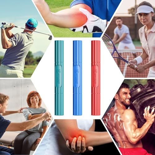 FitBeast Flex Therapy Bar Set of 3 - Green, Blue, Red Resistance for Tendonitis