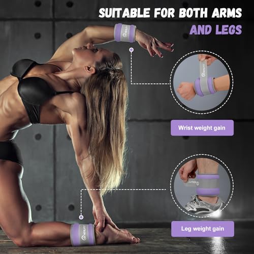Adjustable Ankle Weights 3 lbs Pair - Purple for Fitness