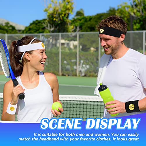6-Piece Sports Headband and Wristband Set - Absorbent Terry Cloth Sweatbands