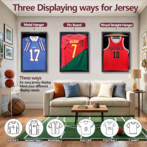 Jersey Shadow Box Frame with UV Protection & Hangers