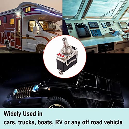 Heavy Duty Rocker Toggle Switch 2pcs - 30A 12VDC, Waterproof Boot - Black