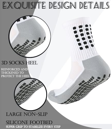 Soccer Grip Socks & Shin Guard Sleeves - Anti-Slip, Black/Red