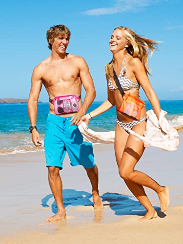 HEETA Waterproof Fanny Pack Dry Bag for Phone & Valuables - Orange & Pink, 2 Pack