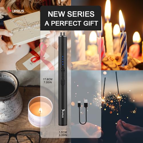 Electric Arc Flameless USB Rechargeable Lighter with Safety Lock - Black