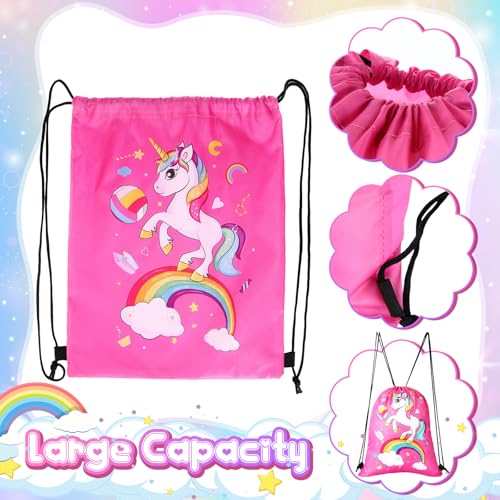 Size 5 Pink Unicorn Volleyball Kit with Backpack & Pump for Girls
