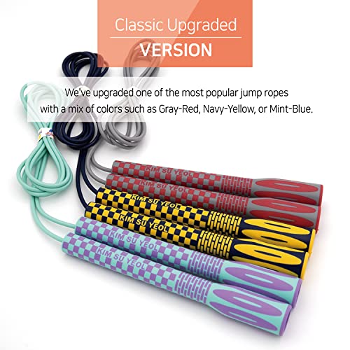 Adjustable Skipping Jump Rope for Fitness - Navy-Yellow
