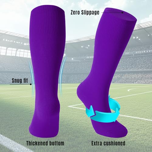 Kids Baseball & Softball Socks with Nickel-Free Adjustable Belt - H-Purple