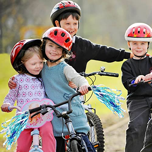 Kids Bike Handlebar Streamers - Shiny Blue Tassel Ribbons
